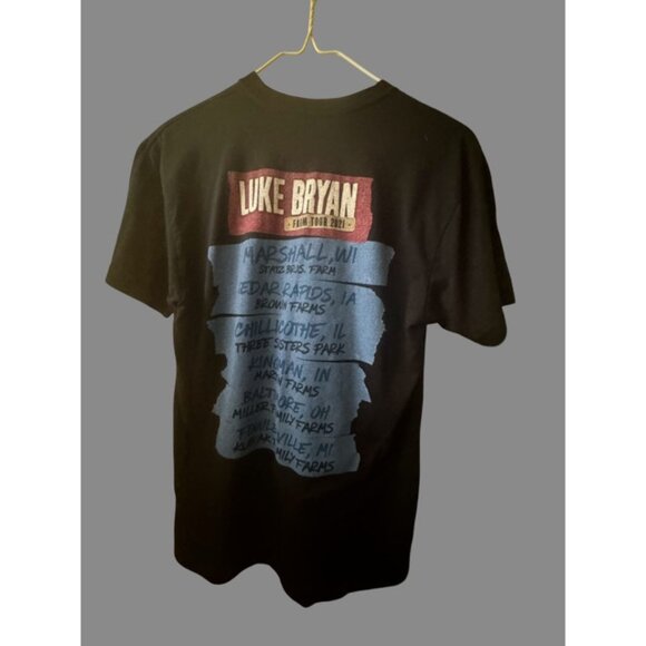 Luke Bryan Farm Tour 2021 Concert Black Men's T-Shirt Size Small - Picture 2 of 4